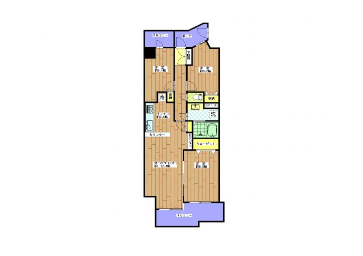 全部屋エアコン設置可能な３ＬＤＫ(間取)