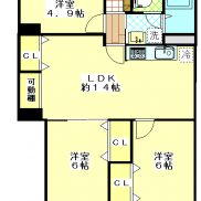 ３LDK　専有面積64.83㎡(間取)